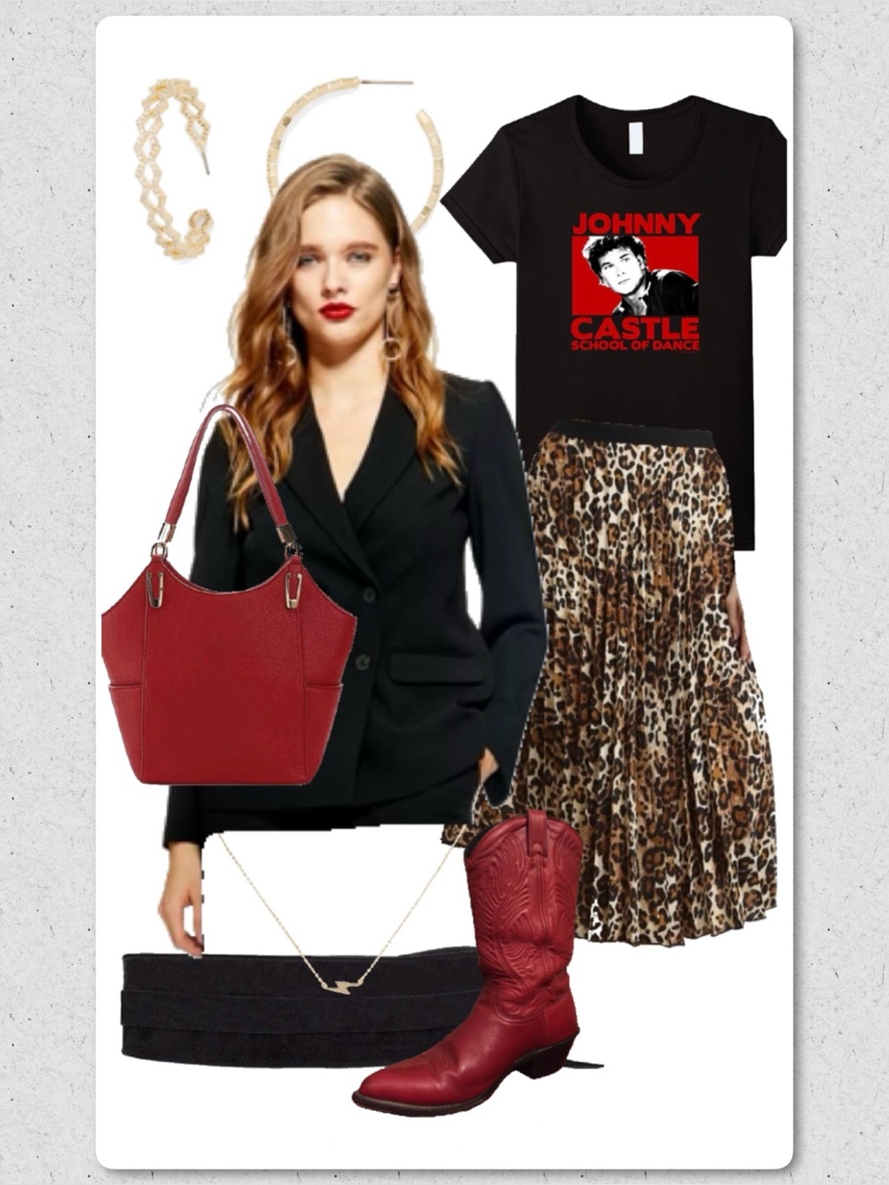 Leopard Print Midi Skirt - Brown Animal Print